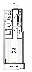 四谷坂町レジデンス 1Kの間取図画像