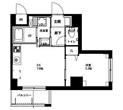 VERFLAT 1DKの間取図画像