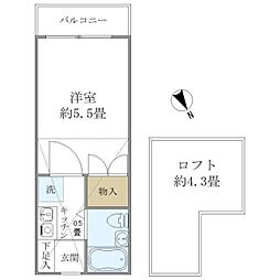 アーデル飛田給 1Kの間取図画像