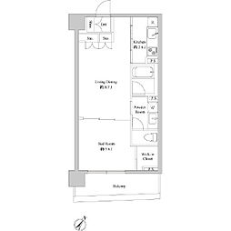 ドゥーエ日本橋浜町 1LDKの間取図画像