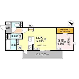 JR東海道・山陽本線 鷹取駅 徒歩2分の賃貸アパート 2階1LDKの間取り