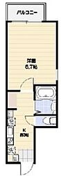 ARVITA北新宿 1Kの間取図画像
