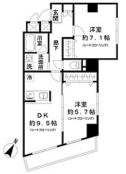 ブールバード白山 2DKの間取図画像