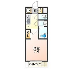 Osaka Metro御堂筋線 西中島南方駅 徒歩4分の賃貸マンション 5階1Kの間取り