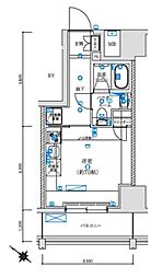 LEXE横濱関内 1Kの間取図画像