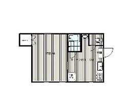 ハウス栞 1階1Kの間取り