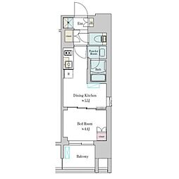 Brillia ist 大井町 3階1DKの間取り