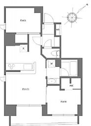 アルティザ東銀座 2LDKの間取図画像