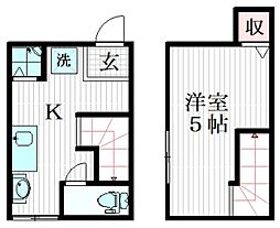 駅前グリーンコーポ 1Kの間取図画像