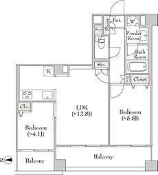 FORECITY大岡山 2LDKの間取図画像