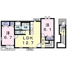フィオーレR2 2LDKの間取図画像