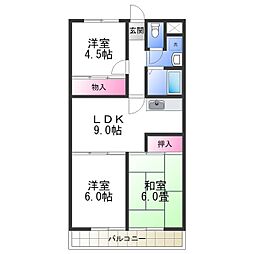 アミール西野 3LDKの間取図画像