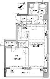 クレジデンス日本橋浜町 7階1LDKの間取り