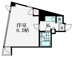 カルデサック 3階1Kの間取り