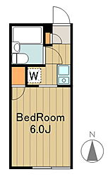 京王相模原線 京王堀之内駅 徒歩12分の賃貸アパート 1階1Kの間取り
