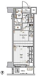 THEPREMIUMCUBEGSHIOMI 1DKの間取図画像