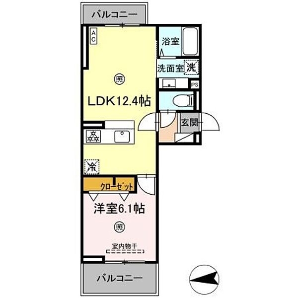 ラ・ルーチェ宮の陣駅前 303｜福岡県久留米市宮ノ陣１丁目(賃貸アパート1LDK・3階・41.68㎡)の写真 その2