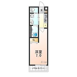 JR東海道・山陽本線 岸辺駅 徒歩8分の賃貸アパート 1階1Kの間取り