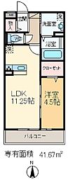Lien 3階1LDKの間取り