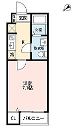 レガーロ藤崎 1Kの間取図画像