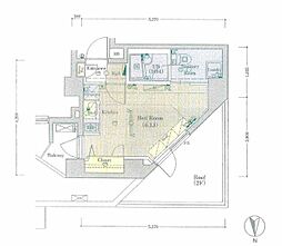 ブライズ新宿中井 ワンルームの間取図画像