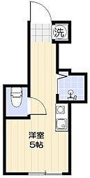 コーザヴェルデ 1階ワンルームの間取り