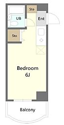 プラーズ滝野川 7階ワンルームの間取り