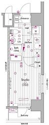 ガーラ・プレシャス代々木上原 1Kの間取図画像