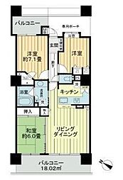 ライオンズタワー上尾 3LDKの間取図画像