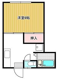 竹陣1 1Kの間取図画像