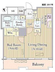 ザ・パークハウス西新宿タワー60 1LDKの間取図画像