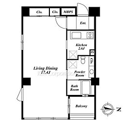 エルスタンザ代官山　Ｔｈｅ　Ｔｏｗｅｒ 12階1Kの間取り