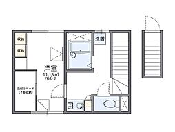 レオパレスHOPE 2階1Kの間取り