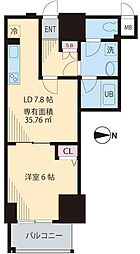 プレシャス音羽 1DKの間取図画像