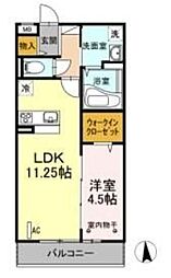 Lien 3階1LDKの間取り