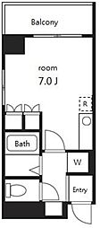 エクセレンテ神楽坂 ワンルームの間取図画像