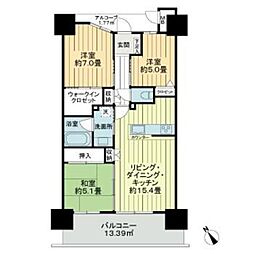 サーパス学校町レジデンス 3LDKの間取図画像