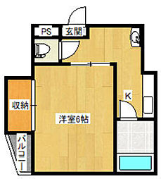 富岡ビル 1Kの間取図画像