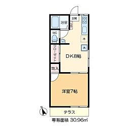 葵ハイム 1DKの間取図画像