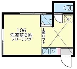 エルハイム鶴見 ワンルームの間取図画像