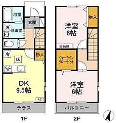 アネックス壱・弐番館 1階2DKの間取り