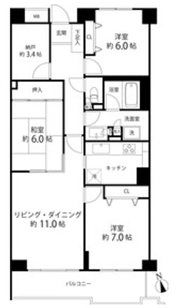 Ｔ’ｓ　ｇａｒｄｅｎ府中 712｜東京都府中市天神町１丁目(賃貸マンション3SLDK・7階・82.55㎡)の写真 その2