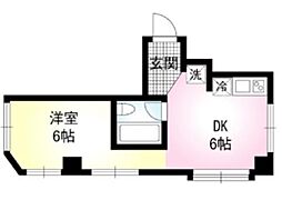 Feel二子玉川 1DKの間取図画像