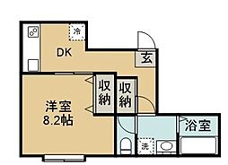 けやき台ビル 1Kの間取図画像