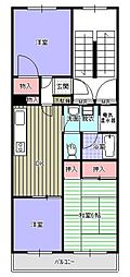 ルネ春日部7号棟 3DKの間取図画像