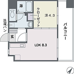 ベレーザ平尾 1LDKの間取図画像
