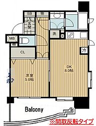 アビテ四谷三丁目 6階1DKの間取り
