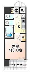 Osaka Metro長堀鶴見緑地線 大正駅 徒歩5分の賃貸マンション 9階1Kの間取り