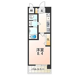 阪急宝塚本線 十三駅 徒歩10分の賃貸マンション 9階1Kの間取り