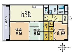マルベリーハウス 3LDKの間取図画像
